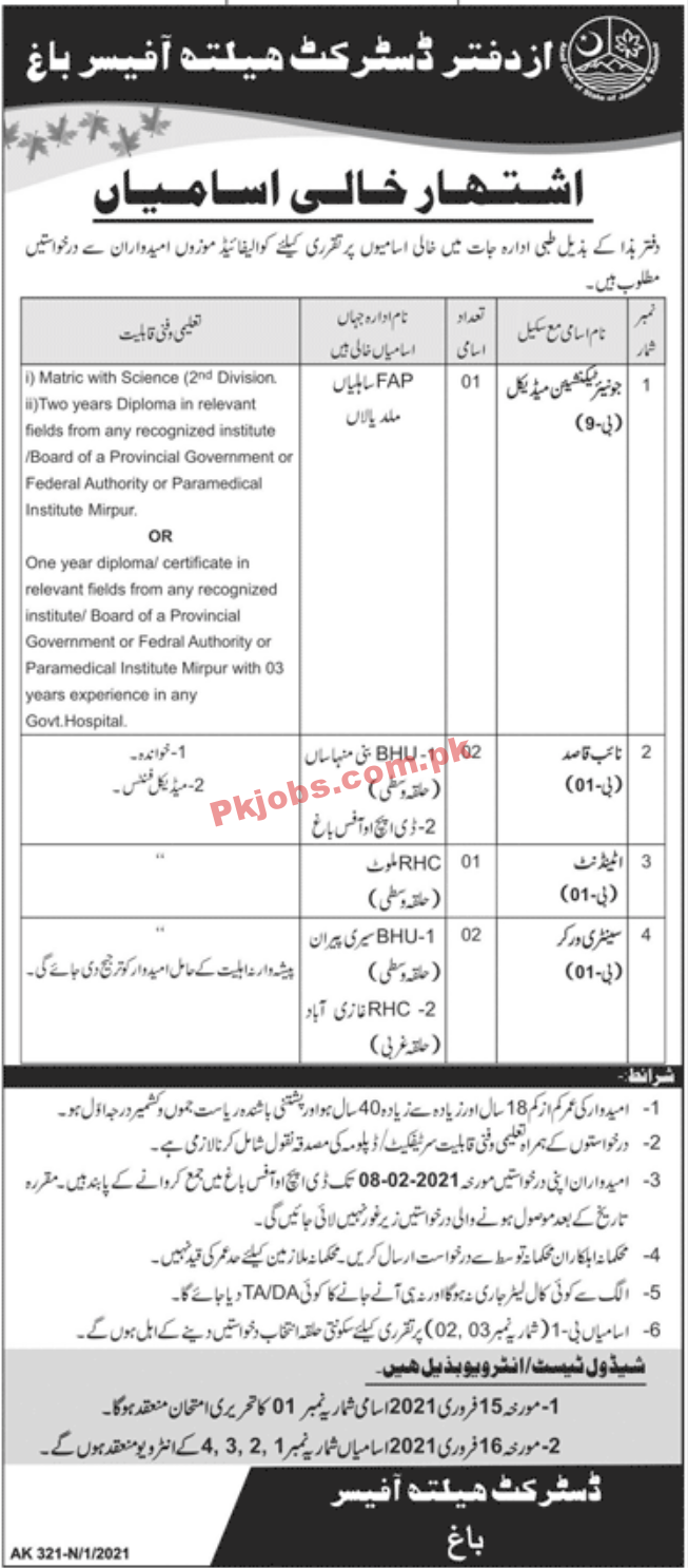 Jobs in District Health Officer Bagh