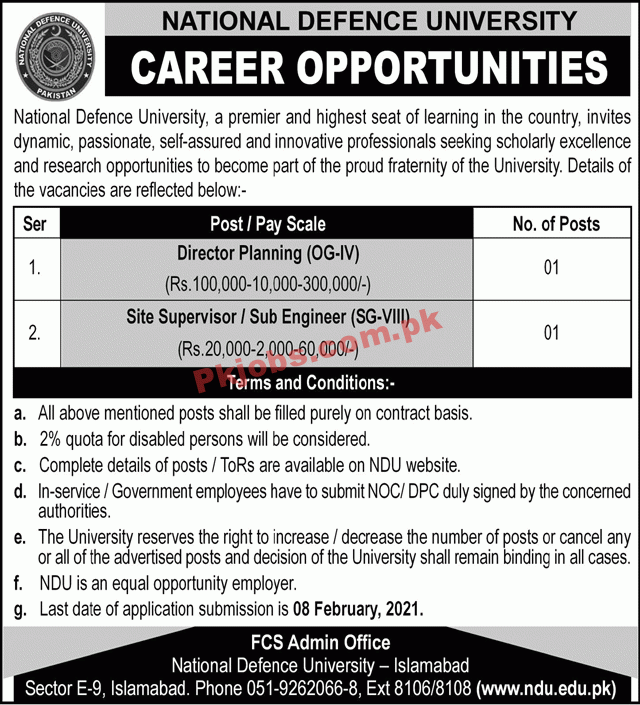 Latest Paperpk Jobs in National Defence University