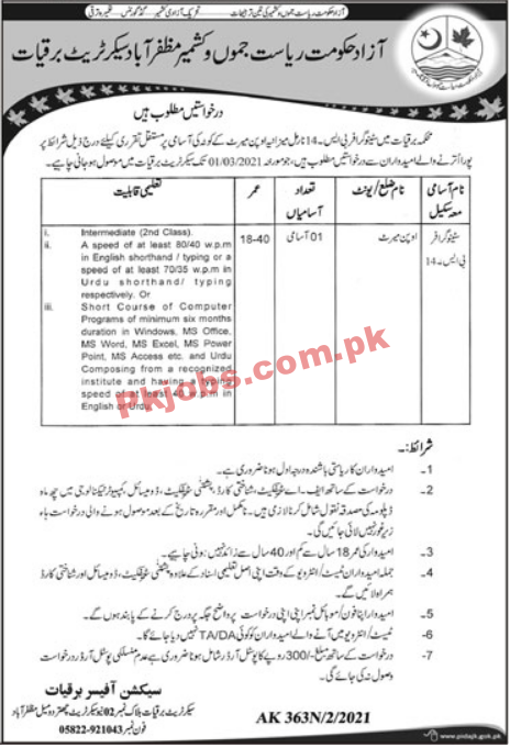 Electricity Department Management PK Jobs 2021