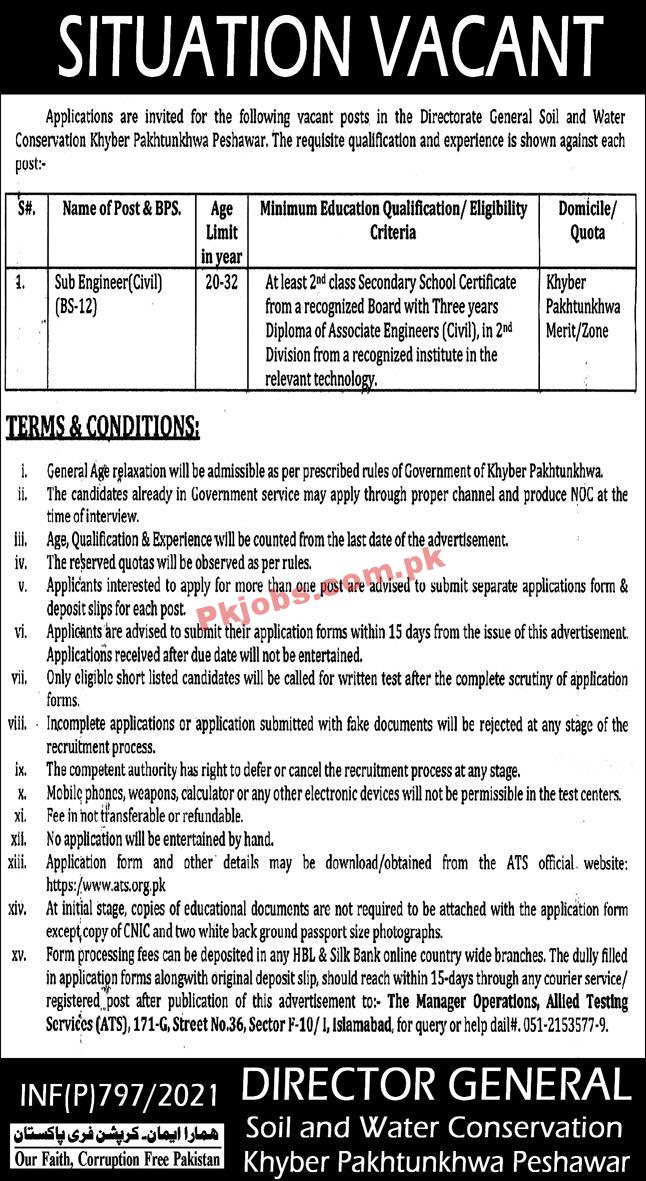 Government Soil & Water Conservation PK JOBS 2021