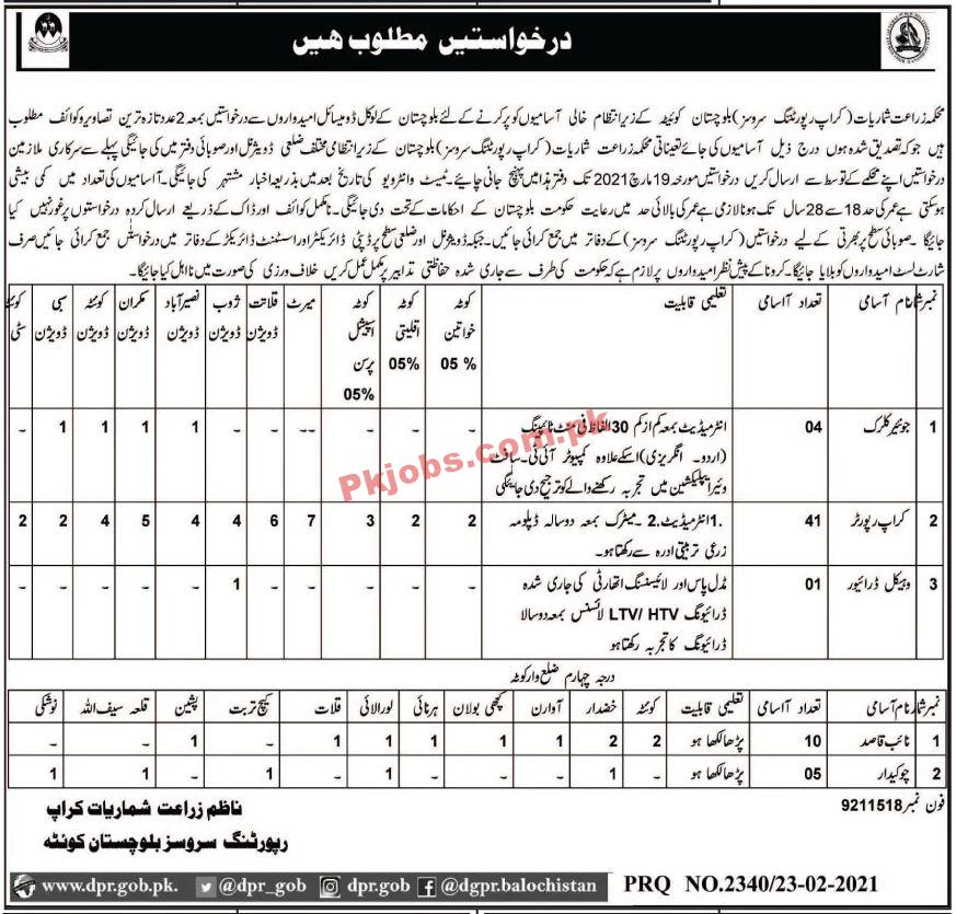 Jobs in Agriculture Department