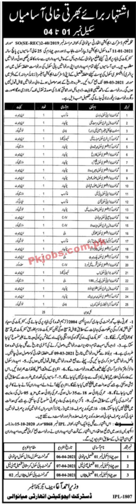 Jobs in District Education Authority Mianwali