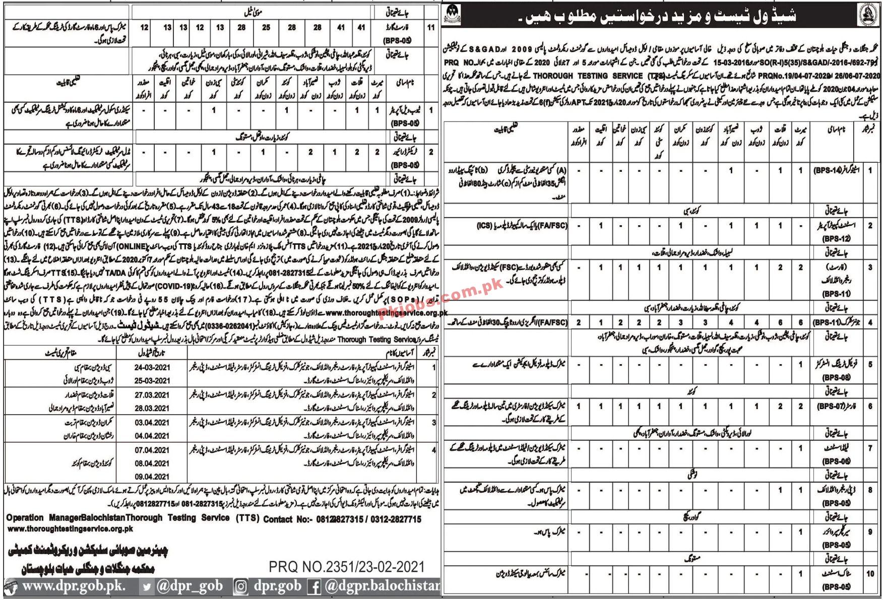 Jobs in Forest Department Government of Balochistan