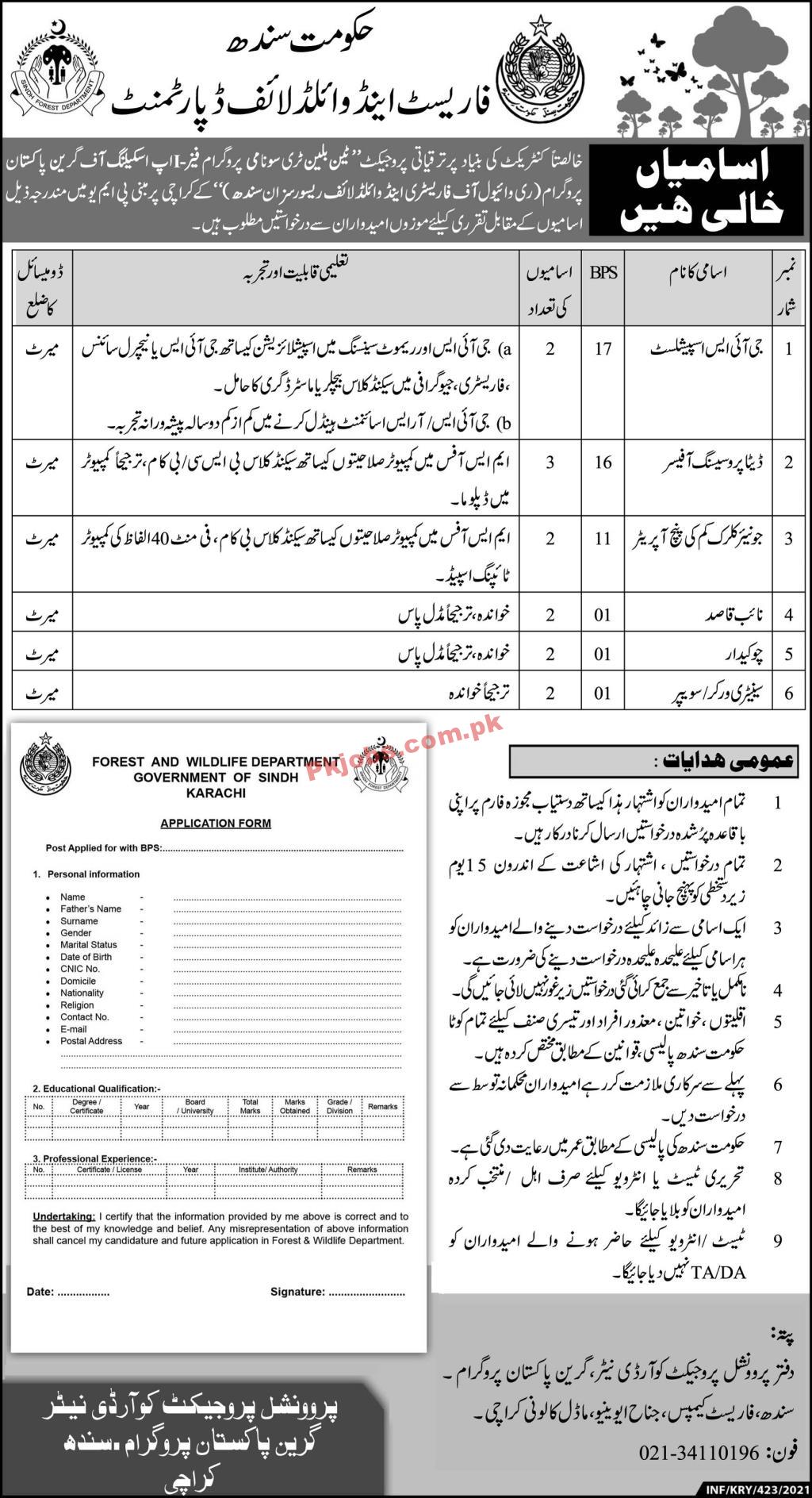 Jobs in Forest and Wildlife Department Government of Sindh