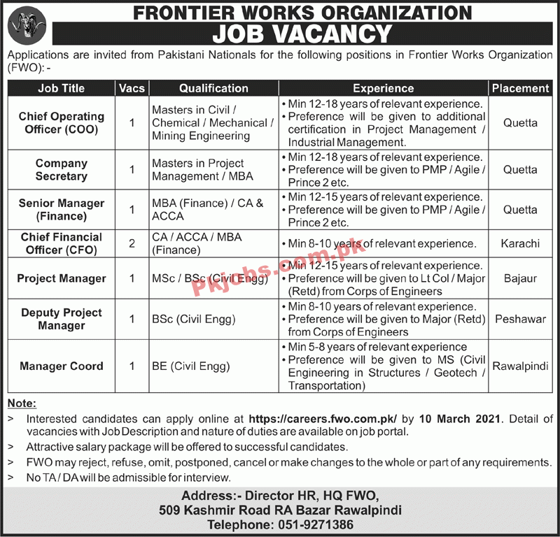 Jobs in Frontier Works Organization