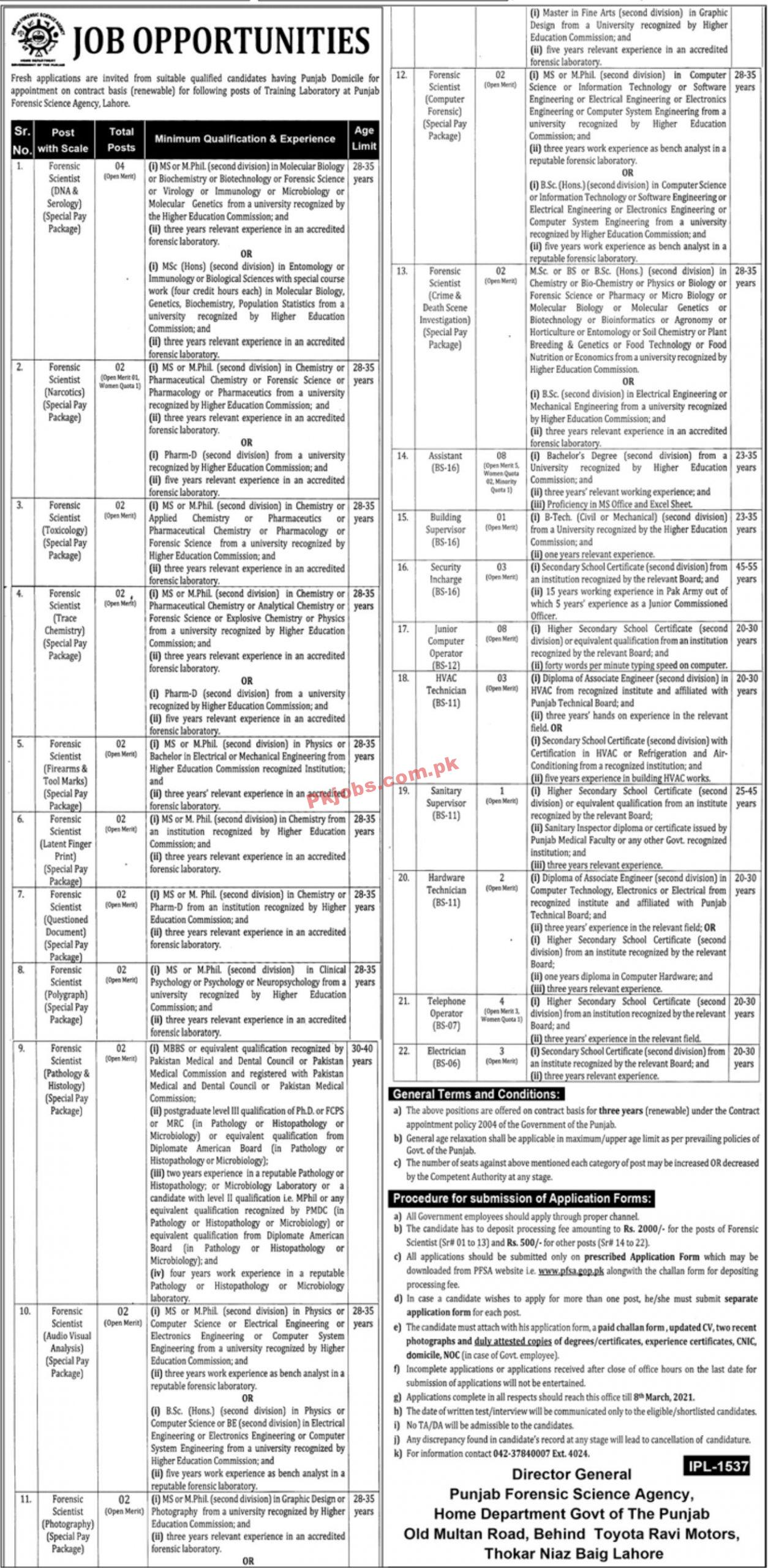Jobs in Home Department Government of the Punjab