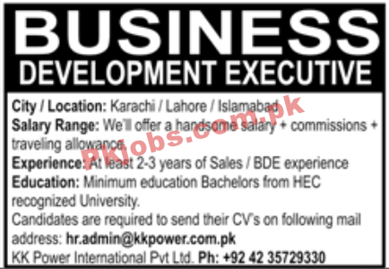 Jobs in KK Power International Pvt Ltd