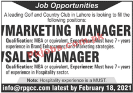 Jobs in Leading Golf and Country Club