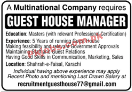 Jobs in Multinational Company Karachi