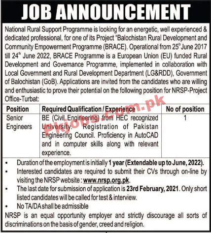 Jobs in National Rural Support Programme