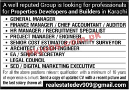 Jobs in Reputed Group Karachi