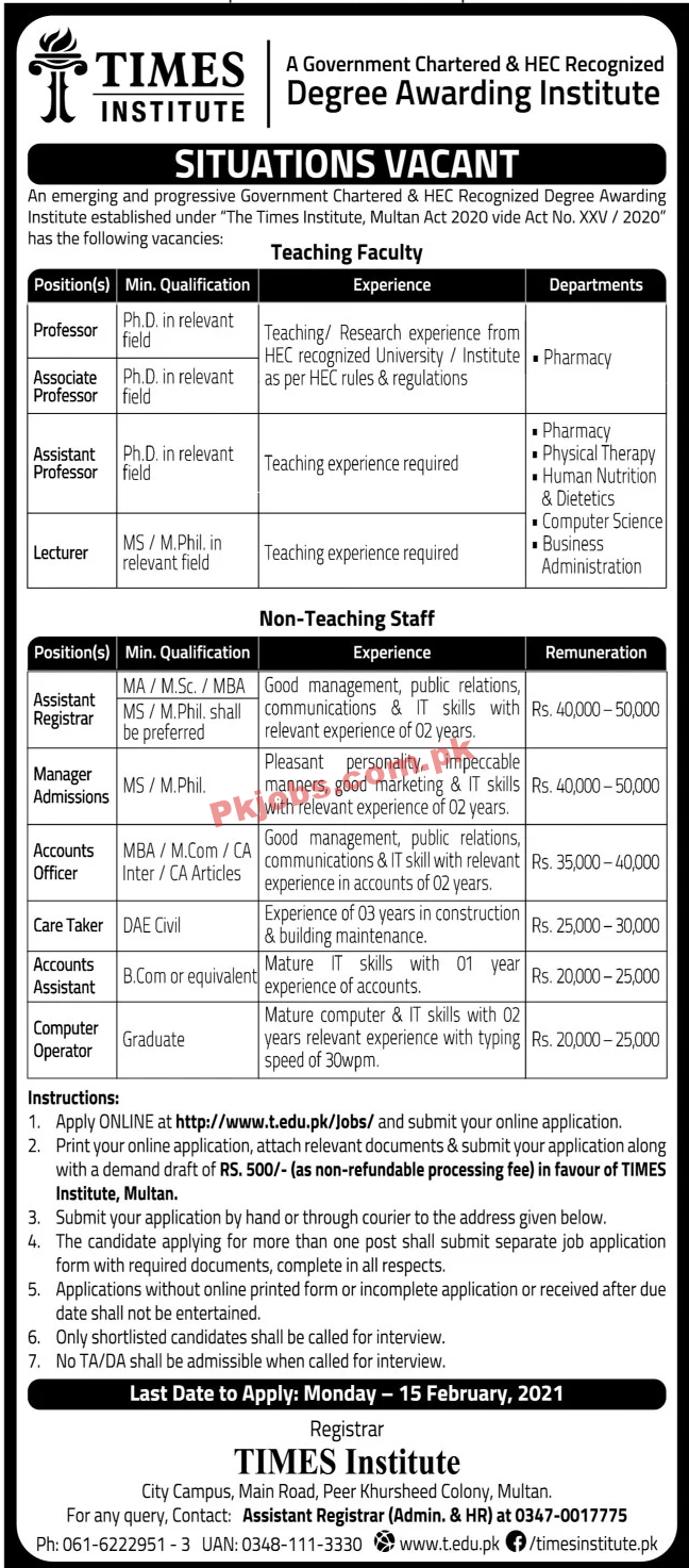 Jobs in TIMES Institute