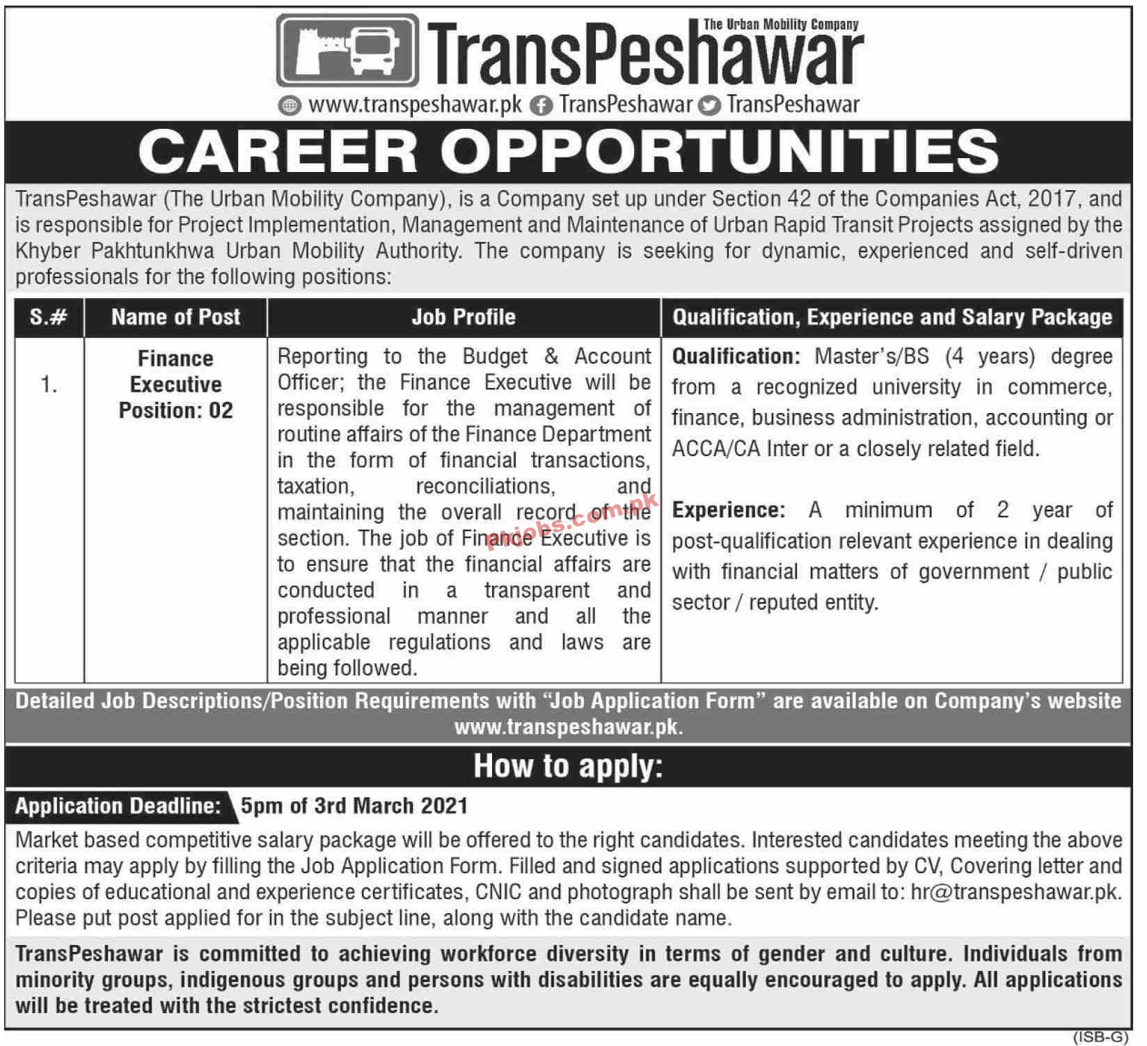 Jobs in TransPeshawar The Urban Mobility Company