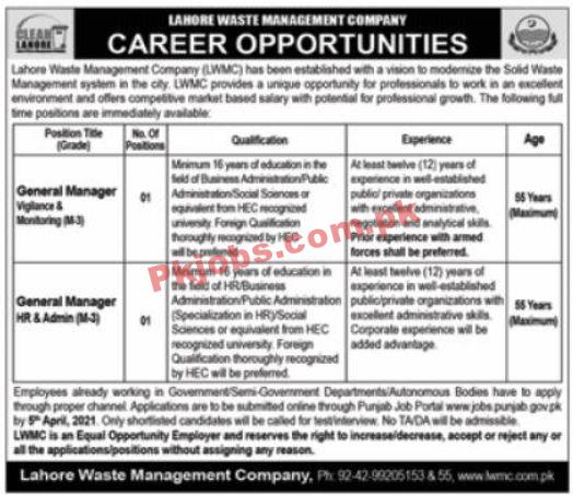 Jobs in LWMC Government of the Punjab