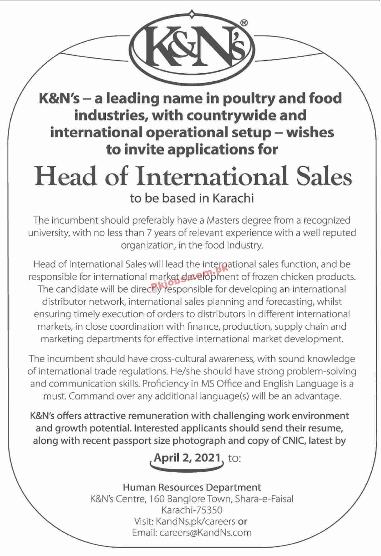 Jobs in K&Ns Leading Poultry and Food Industries