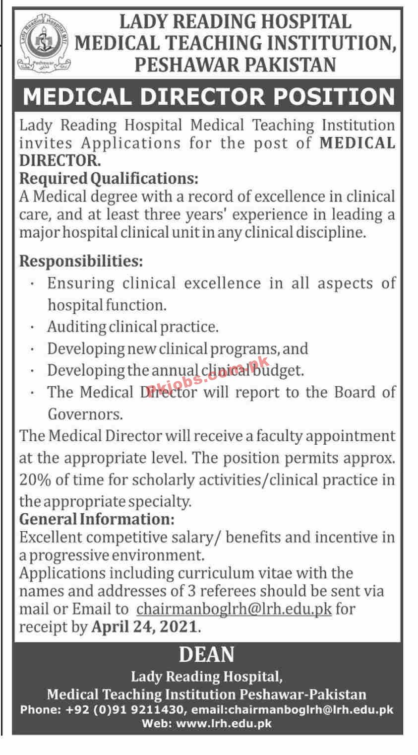 Jobs in Lady Reading Hospital Medical Teaching Institution