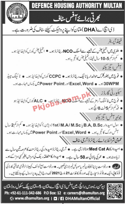 Defence Housing Authority (DHA) Management PK Jobs 2021