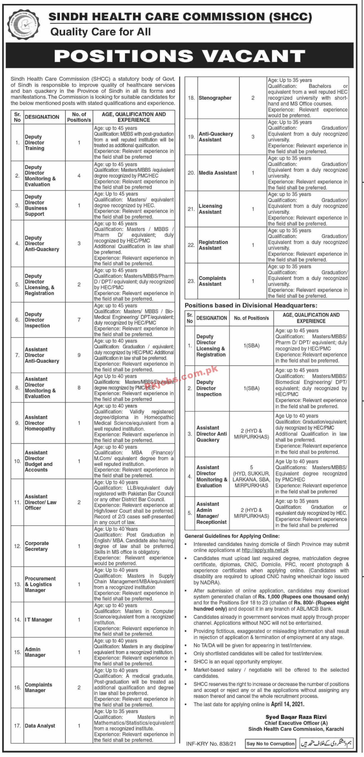 Health Care Commission Management PK Jobs 2021