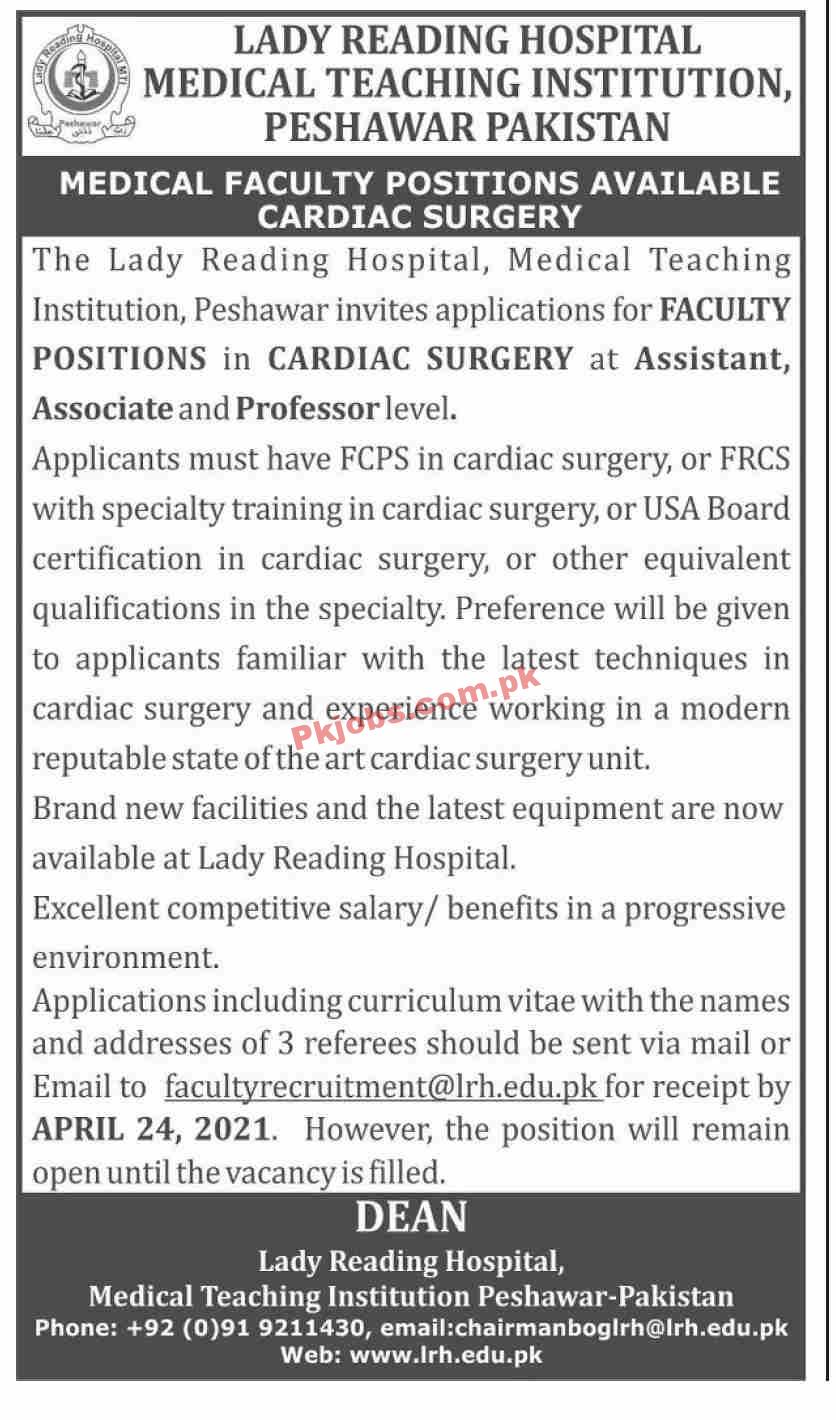 Jobs in Cardiac Surgery Department Medical Teaching Institution Peshawar