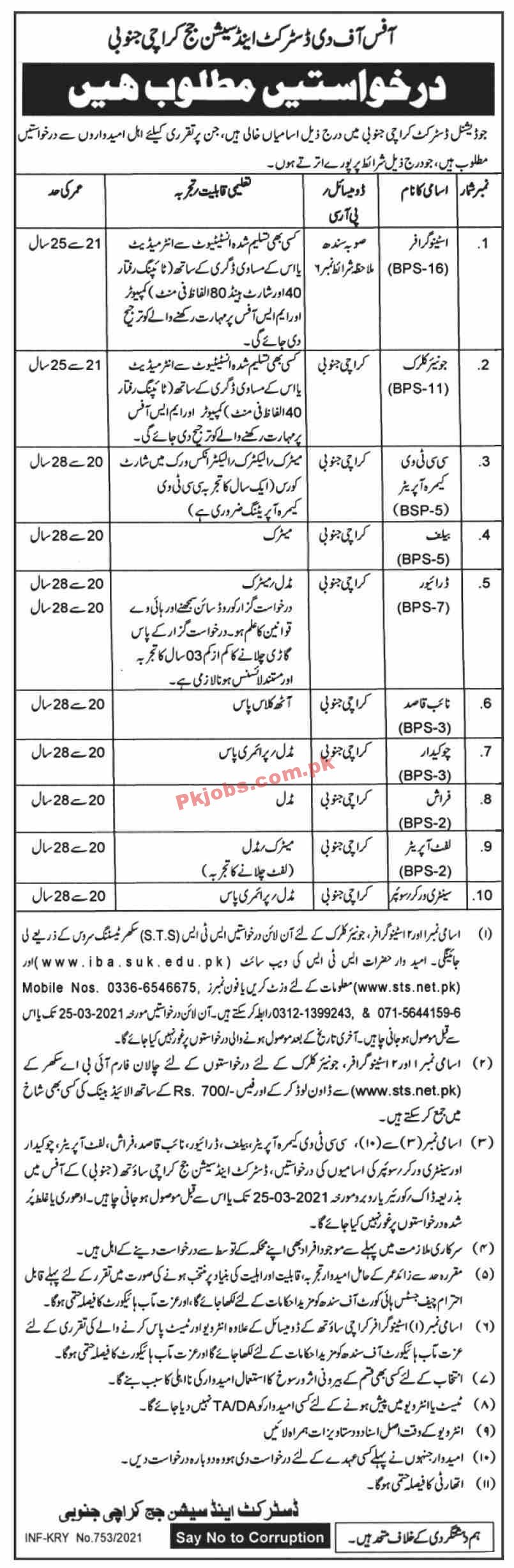 Jobs in Judicial District Karachi