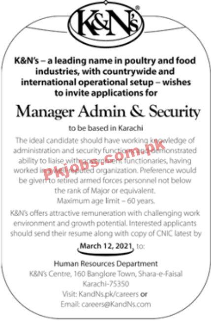 Jobs in K&Ns Leading Poultry and Food Industries