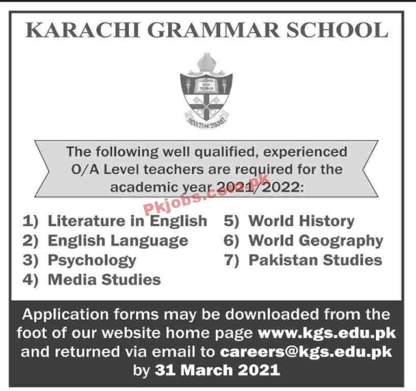 Jobs in Karachi Grammar School