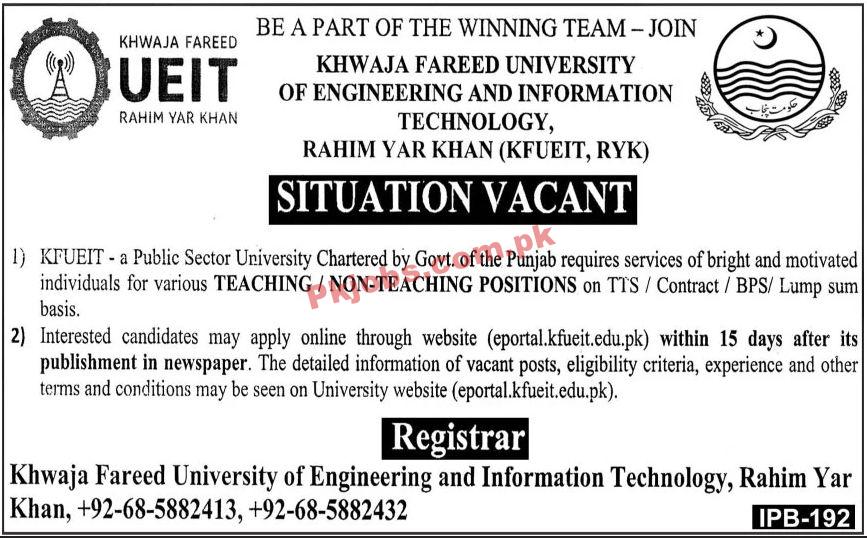 Jobs in Khwaja Fareed University of Engineering and Information Technology