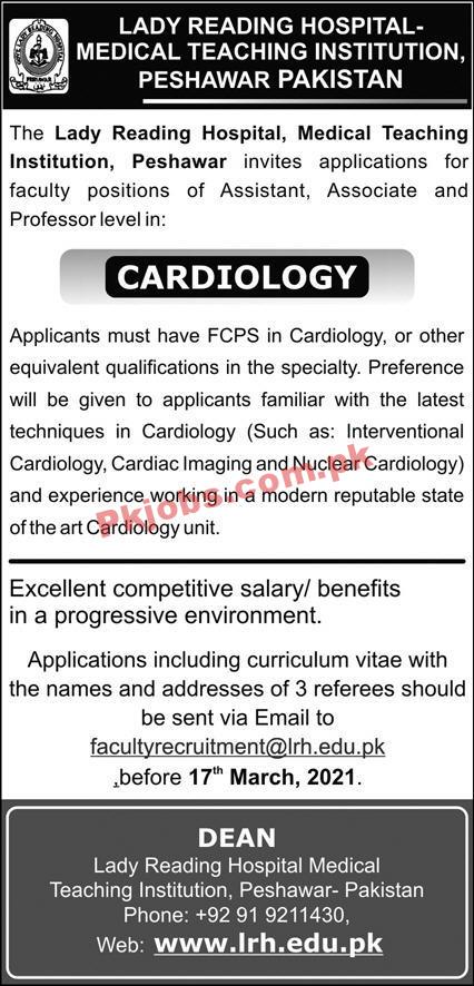 Jobs in Lady Reading Hospital Medical Teaching Institution Peshawar