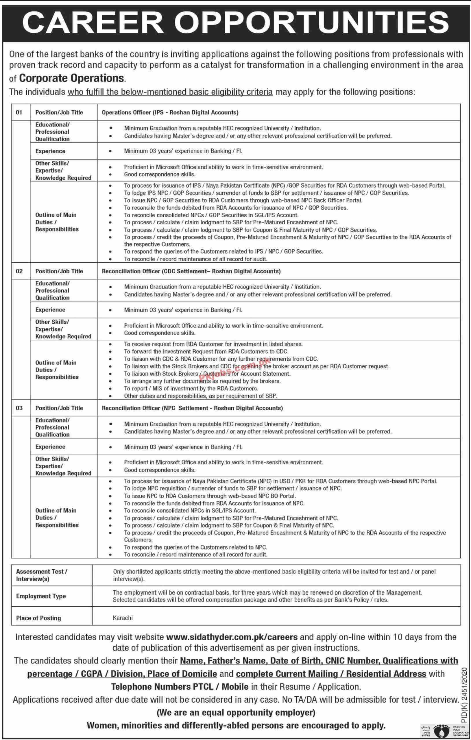 Jobs in Largest Banks