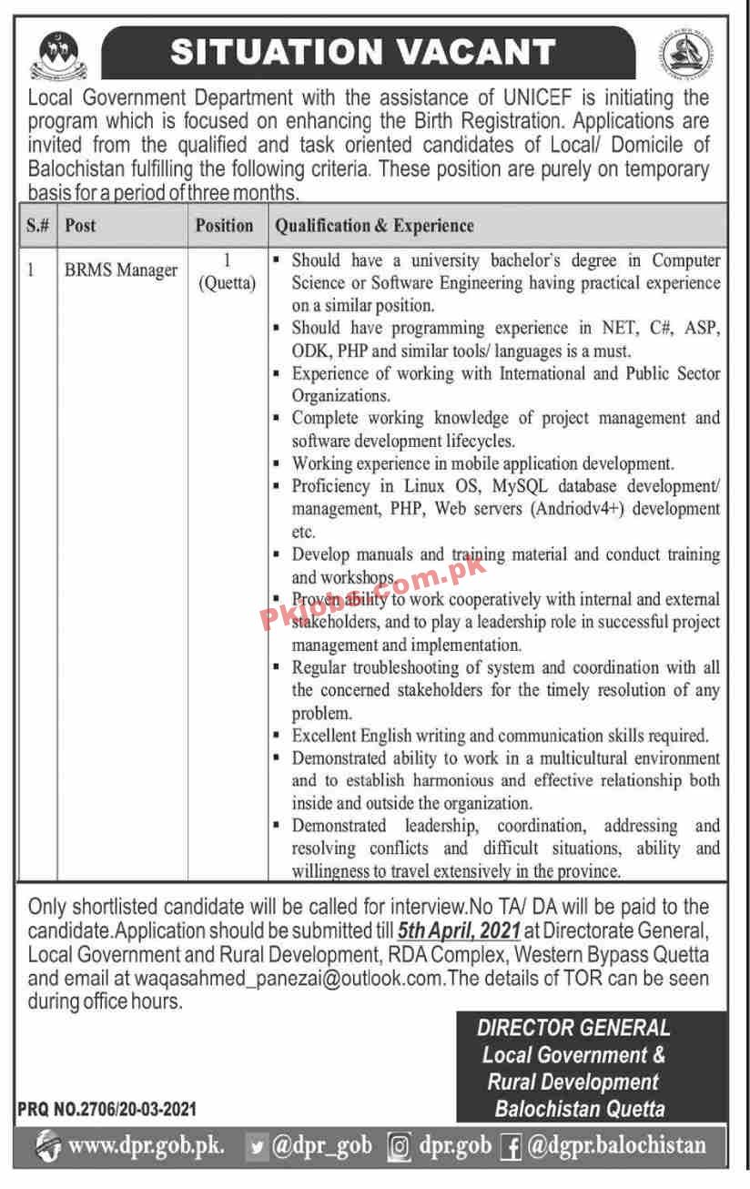 Jobs in Local Government & Rural Development