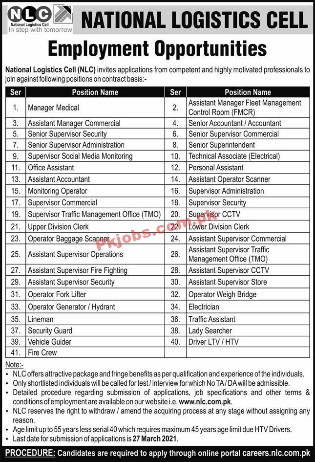 Jobs in National Logistics Cell NLC