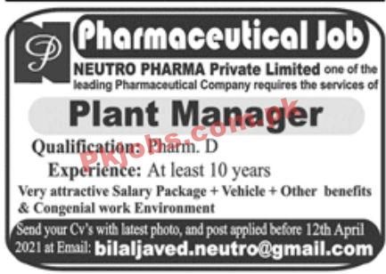 Jobs in Neutro Pharma Private Limited