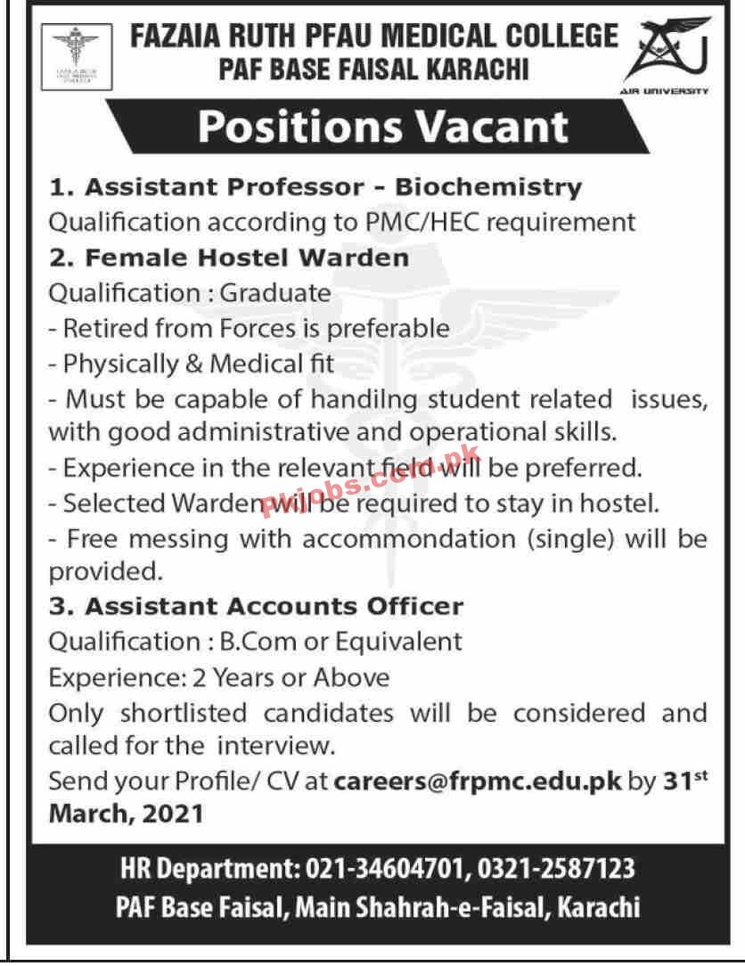 Jobs in PAF Base Faisal Karachi