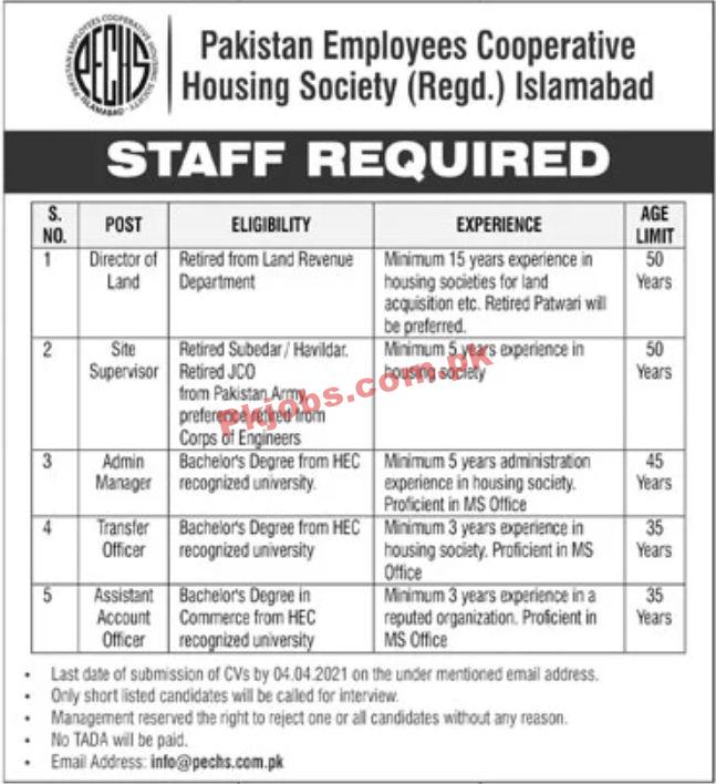 Jobs in Pakistan Employees Cooperative Housing Society