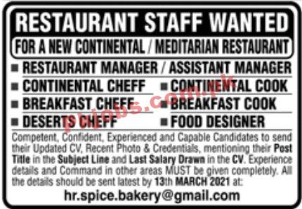 Jobs in Restaurant