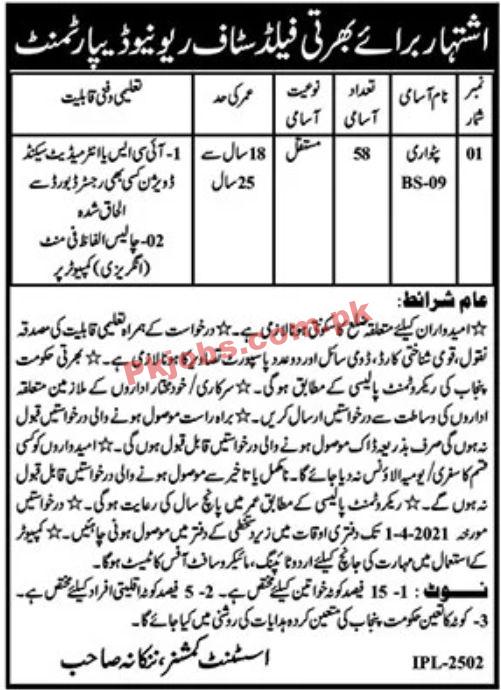 Jobs in Revenue Department Nankana Sahib