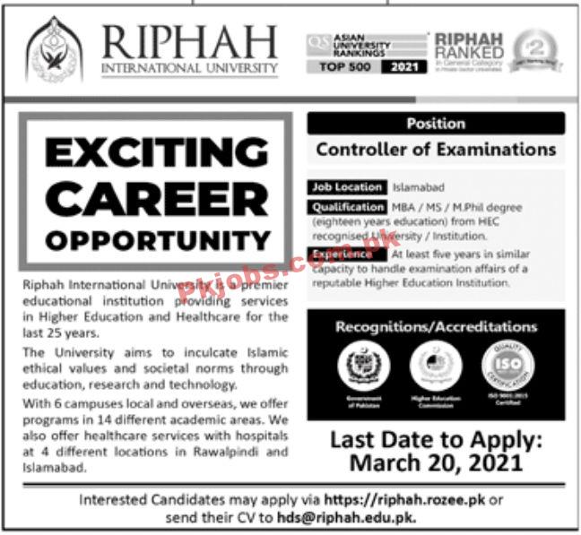 Jobs in Riphah International University