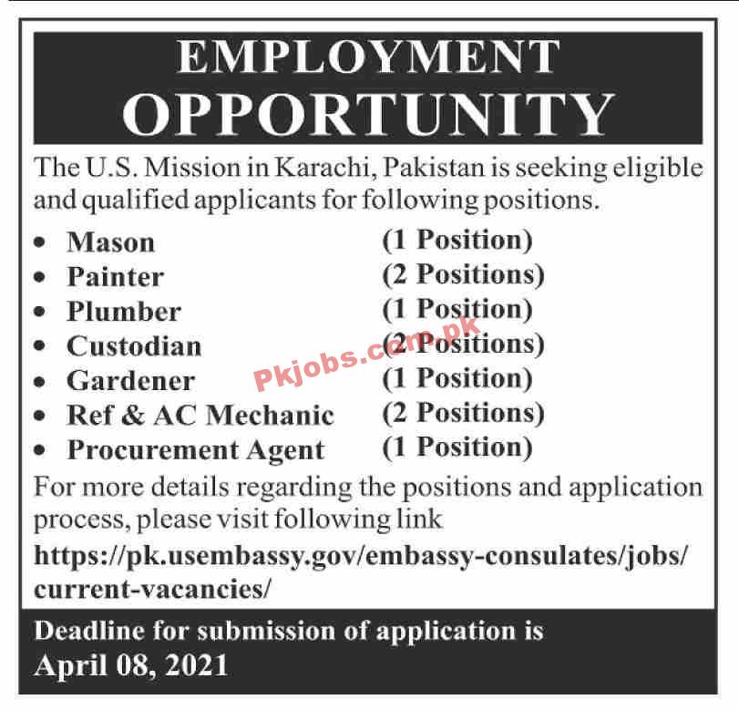 Jobs in US Mission in Karachi Pakistan