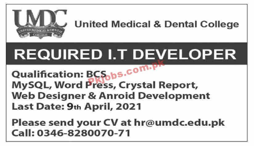 Jobs in United Medical & Dental College