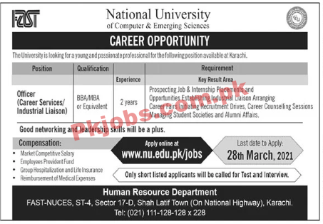 National University of Computer & Emerging Sciences PK Jobs 2021