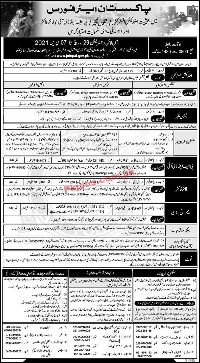 Pakistan Air Force (PAF) Latest Advertisement PK Jobs 2021