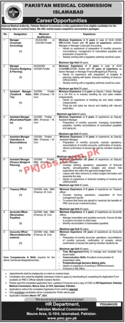 Pakistan Medical Commission (PMC) PK Jobs 2021