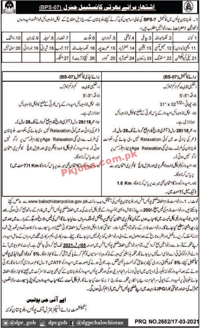 Police Department Latest Advertisement PK Jobs 2021