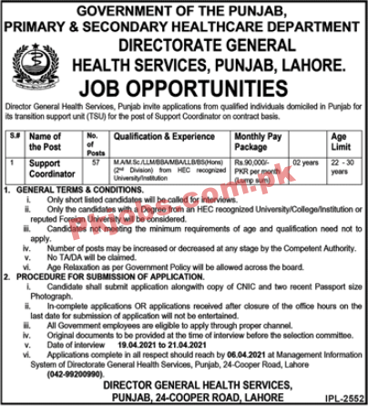 Primary & Secondary Healthcare Management PK Jobs 2021