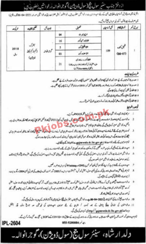 Senior Civil Judge Office Management PK Jobs 2021