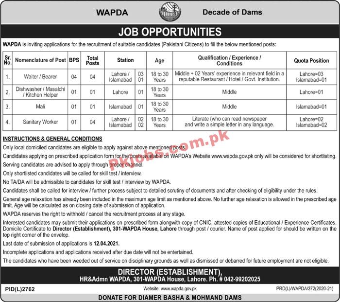 WAPDA Latest Management PK Jobs 2021