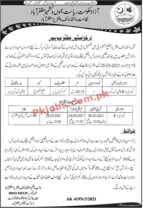 Wildlife & Fisheries Department PK Jobs 2021