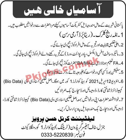 Jobs in Pakistan Army