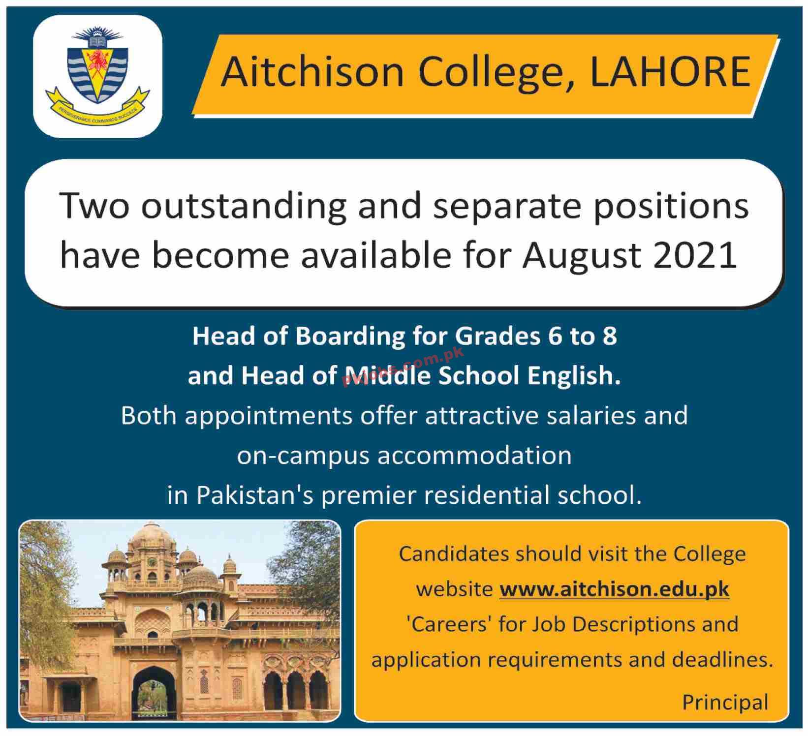 Aitchison College Announced Latest Management PK Jobs 2021