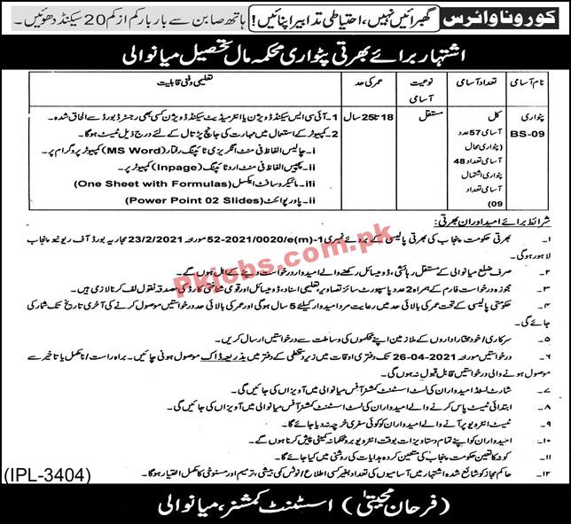 Assistant Commissioner Office Revenue Department PK Jobs 2021